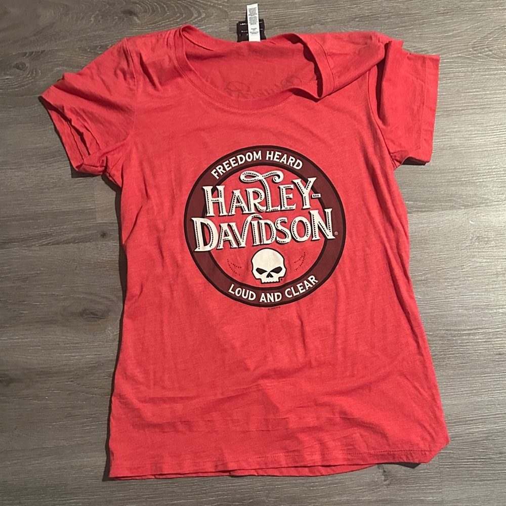 Harley-Davidson Vibrant Red Tee with Logo